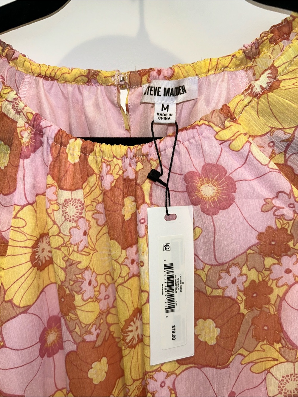 Steve Madden Cadi Mini Dress Floral Cutout Long Sleeve Boho Size M NWT - Picture 5 of 6